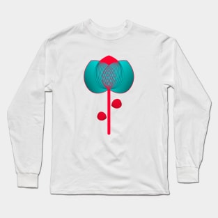 Turquoise and red flower Long Sleeve T-Shirt